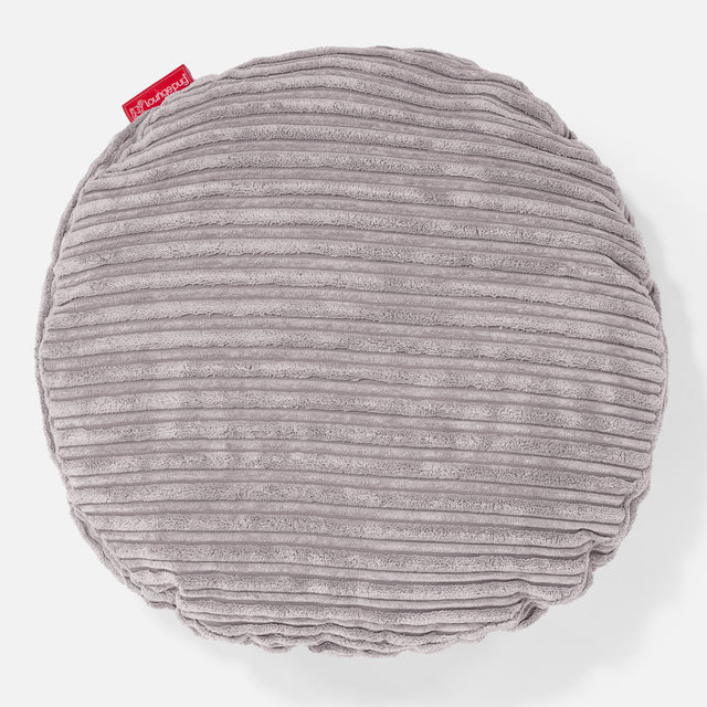 Round Scatter Cushion 50cm - Cord Aluminium Silver 01