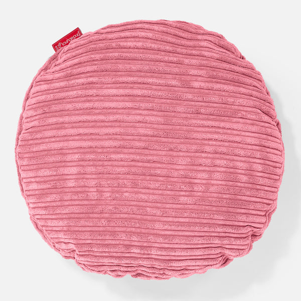 Round Scatter Cushion 50cm - Cord Coral Pink 01