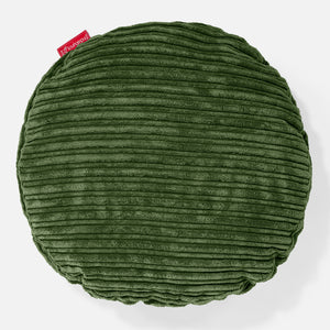 Round Scatter Cushion Cover 50cm - Cord Forest Green