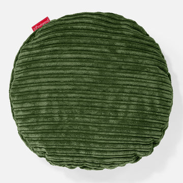 Round Scatter Cushion 50cm - Cord Forest Green 01