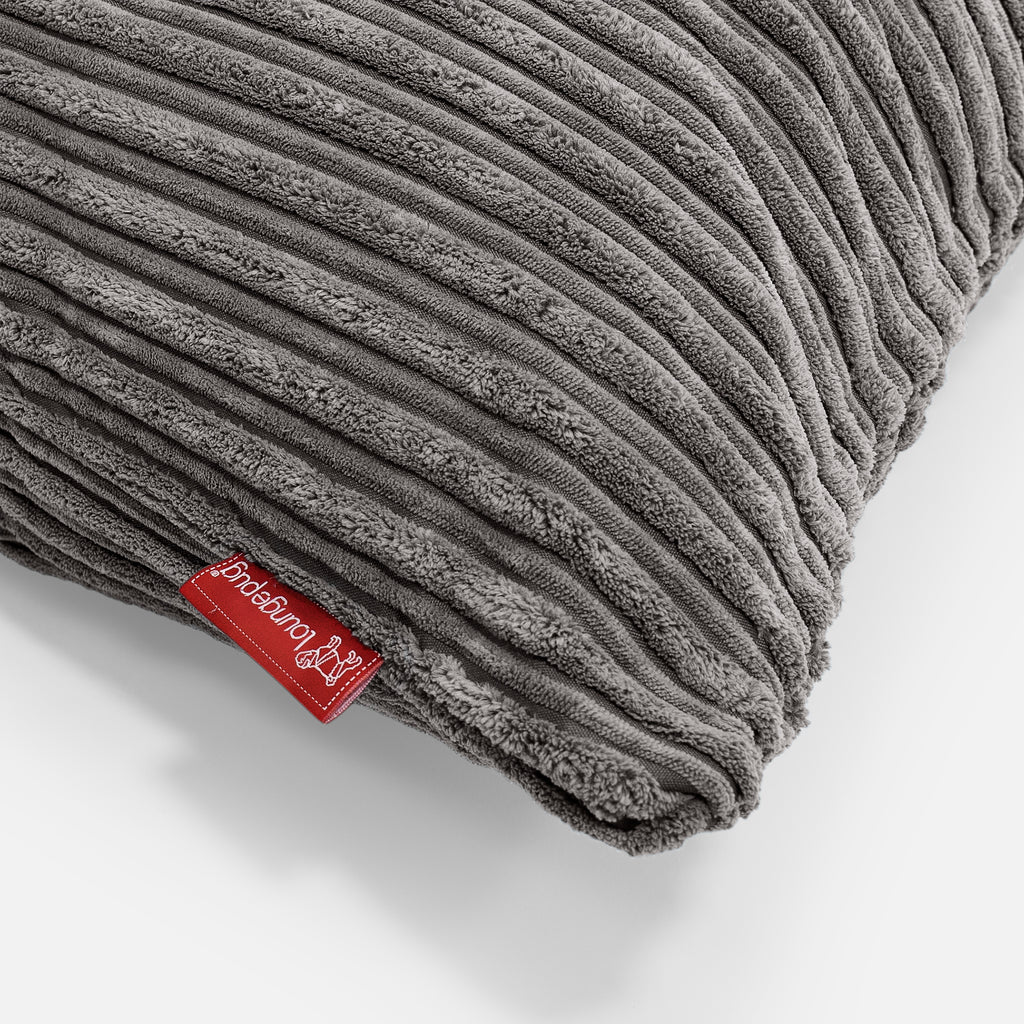 Round Scatter Cushion 50cm - Cord Graphite Grey 02