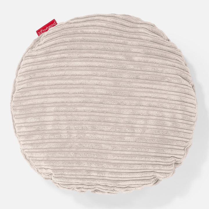 Round Scatter Cushion 50cm - Cord Ivory 01