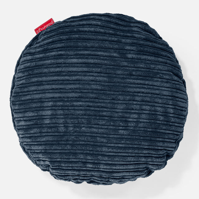 Round Scatter Cushion 50cm - Cord Navy Blue 01