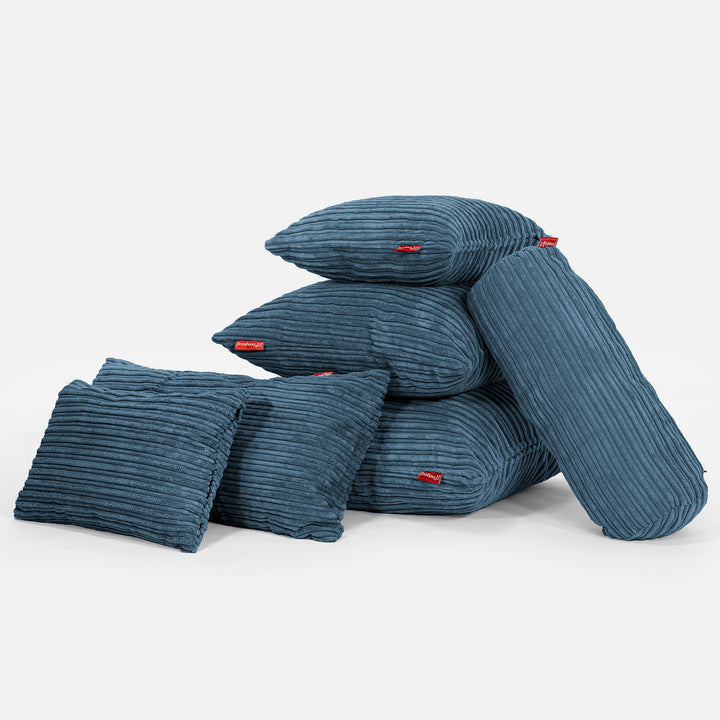 Round Scatter Cushion 50cm - Cord Navy Blue 03