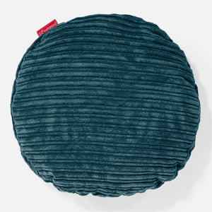 Round Scatter Cushion Cover 50cm - Cord Teal Blue