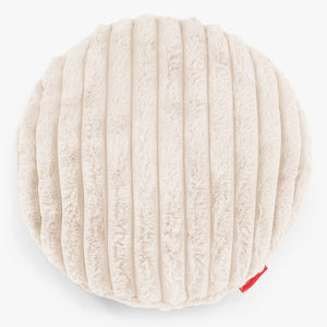 Round Scatter Cushion Cover 50cm - Ultra Plush Cord Cream