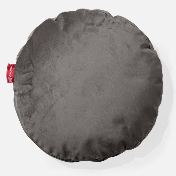 Round Scatter Cushion 50cm - Velvet Graphite Grey 01