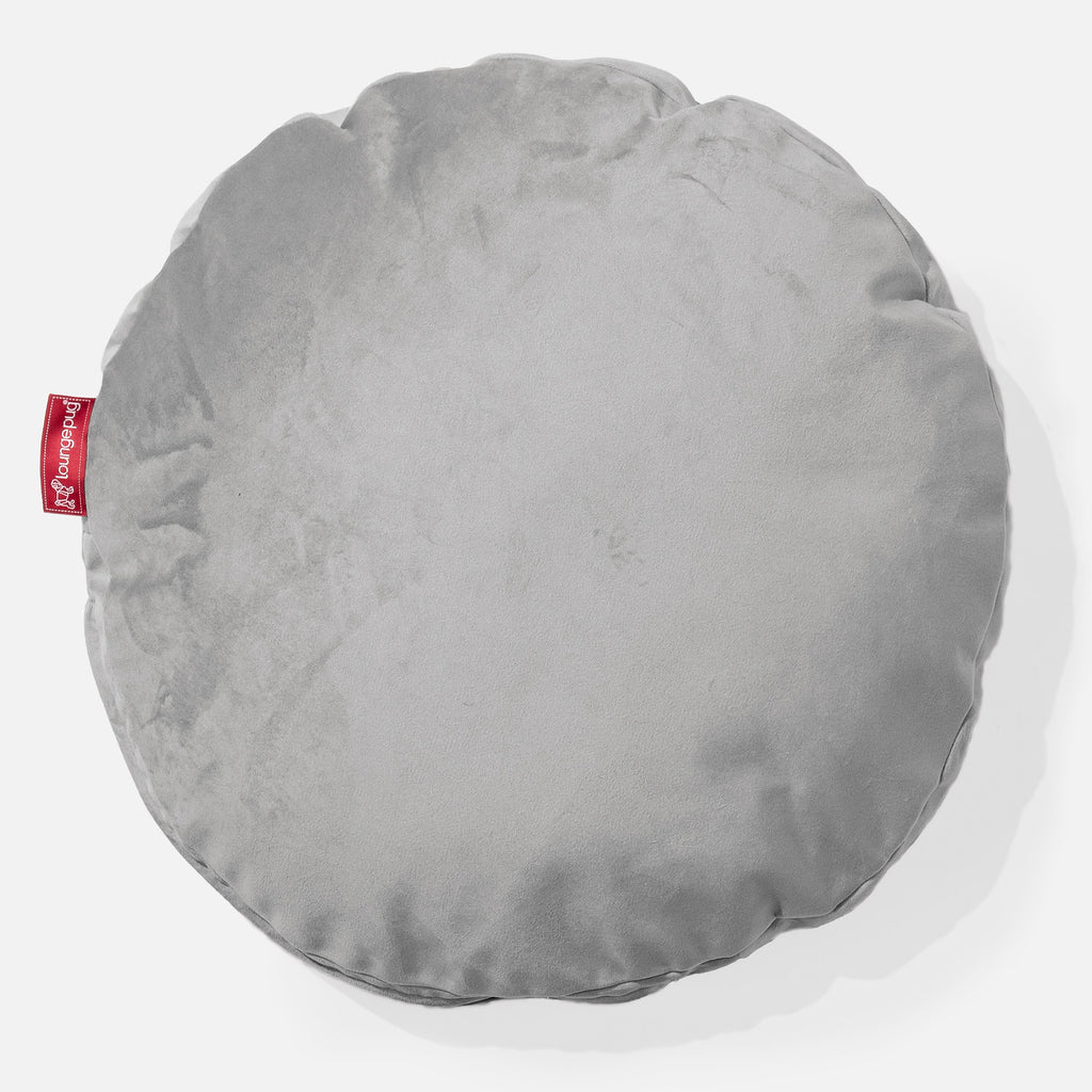 Round Scatter Cushion 50cm - Velvet Silver 01