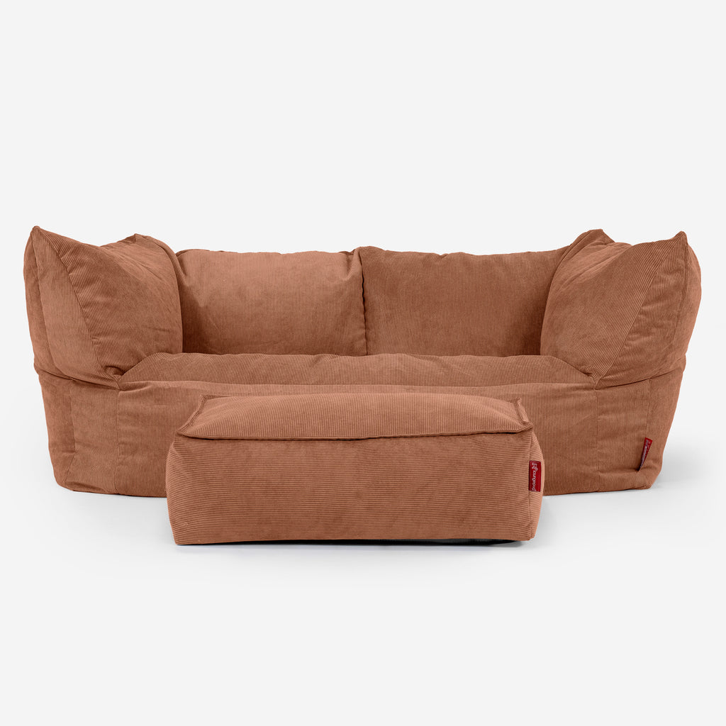Ruben Bean Bag Sofa - Needlecord Amber 02