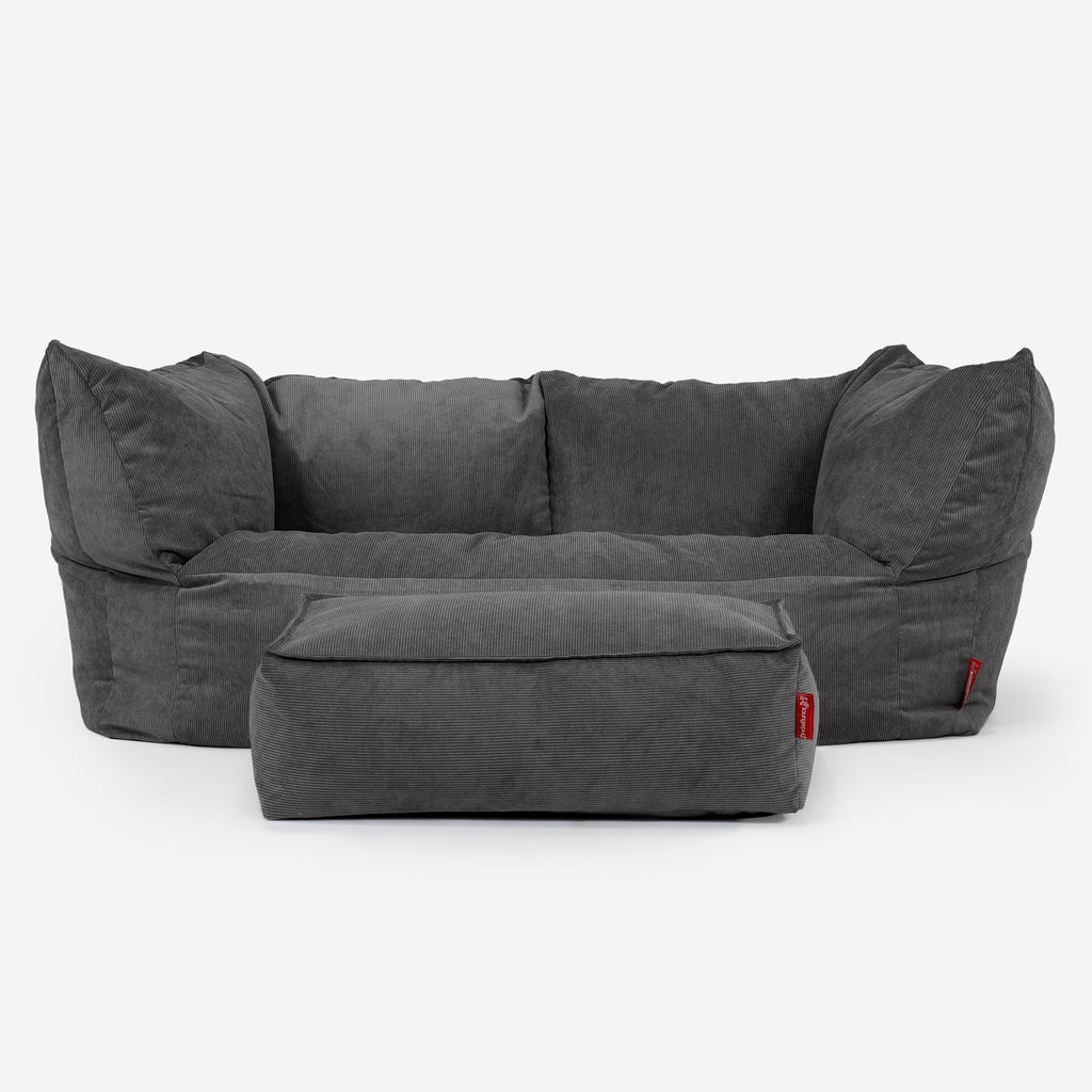 Ruben Bean Bag Sofa - Needlecord Charcoal 02