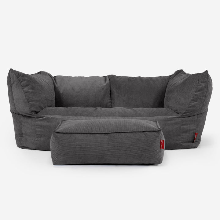 Ruben Bean Bag Sofa - Needlecord Charcoal 02