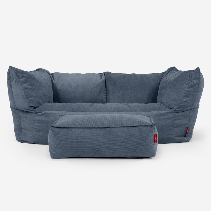 Ruben Bean Bag Sofa - Needlecord Navy 02