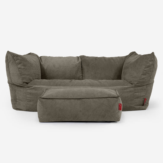 Ruben Bean Bag Sofa - Needlecord Olive 02