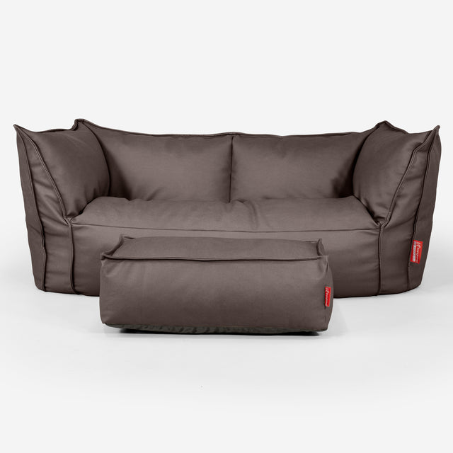 Ruben Bean Bag Sofa - Vegan Leather Chocolate 02