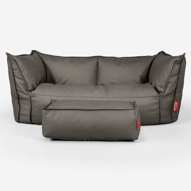 Ruben Bean Bag Sofa - Vegan Leather Grey 02