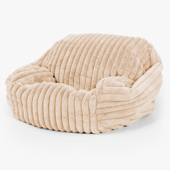 Sabine Bean Bag Armchair - Ultra Plush Cord Peach 02