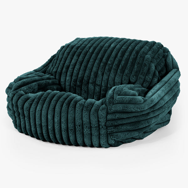 Sabine Bean Bag Armchair - Ultra Plush Cord Teal 02