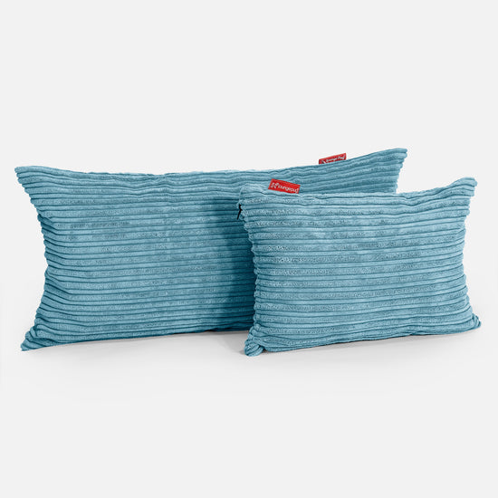 Rectangular Scatter Cushion Cover 35 x 50cm - Cord Aegean Blue 03