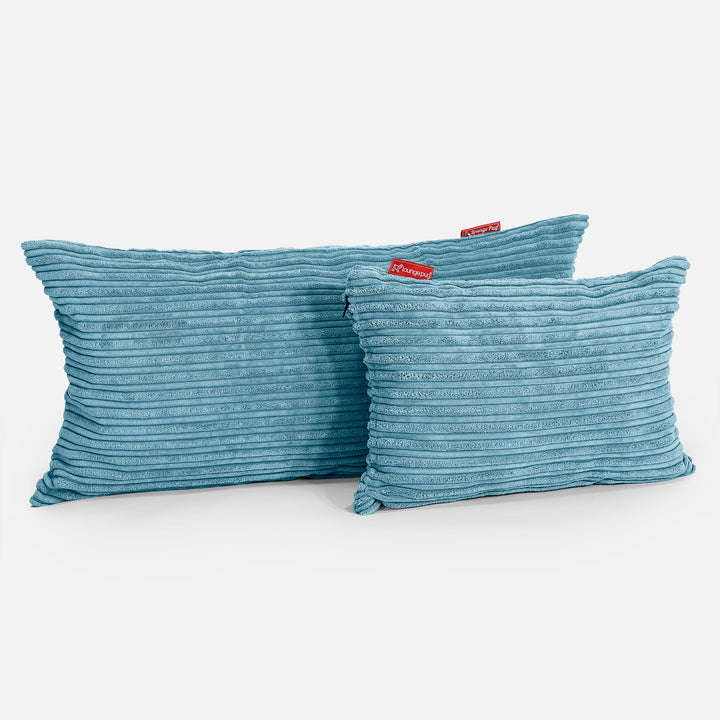 Rectangular Scatter Cushion Cover 35 x 50cm - Cord Aegean Blue 03