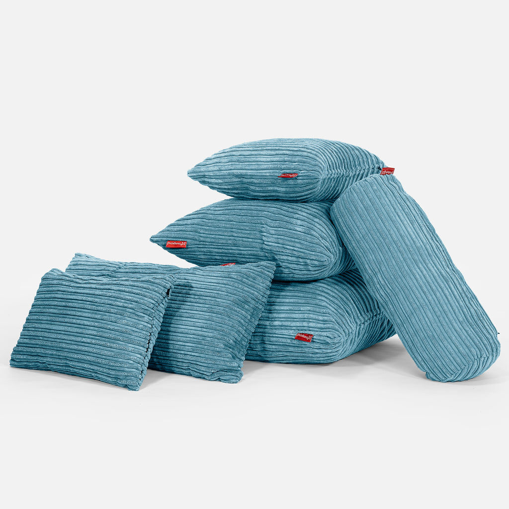 Rectangular Scatter Cushion Cover 35 x 50cm - Cord Aegean Blue 04