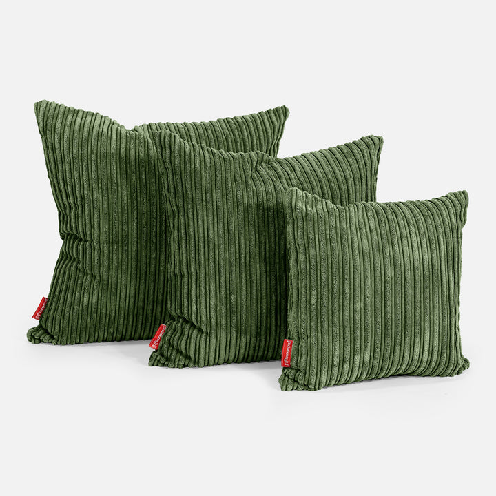 Lounge Pug Scatter Cushion 47 X 47cm Cord Forest Green Decorative Pillow Square Sofa Cushions Big Bertha Original UK