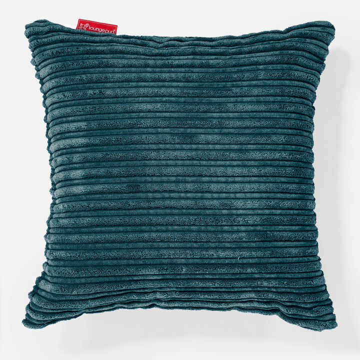 Lounge Pug Scatter Cushion 47 X 47cm Cord Teal Blue Decorative