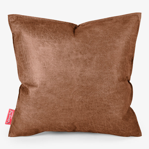 Extra Large Scatter Cushion 70 x 70cm - Distressed Leather British Tan