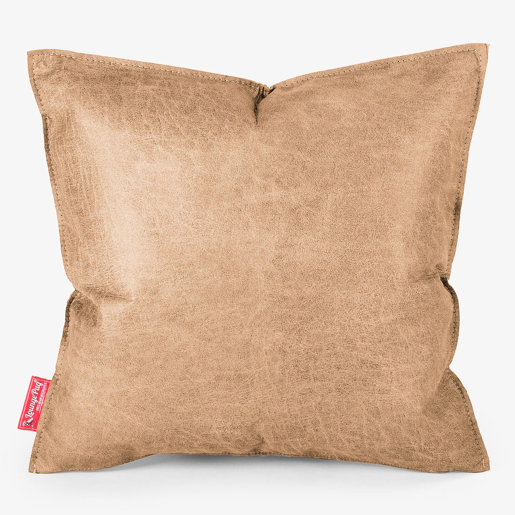 Extra Large Scatter Cushion 70 x 70cm - Distressed Leather Honey Brown