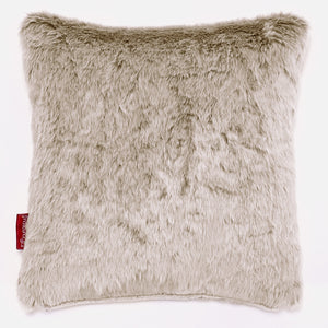 Decorative Cushion Cover 47 x 47cm - Fluffy Faux Fur Rabbit Golden Brown