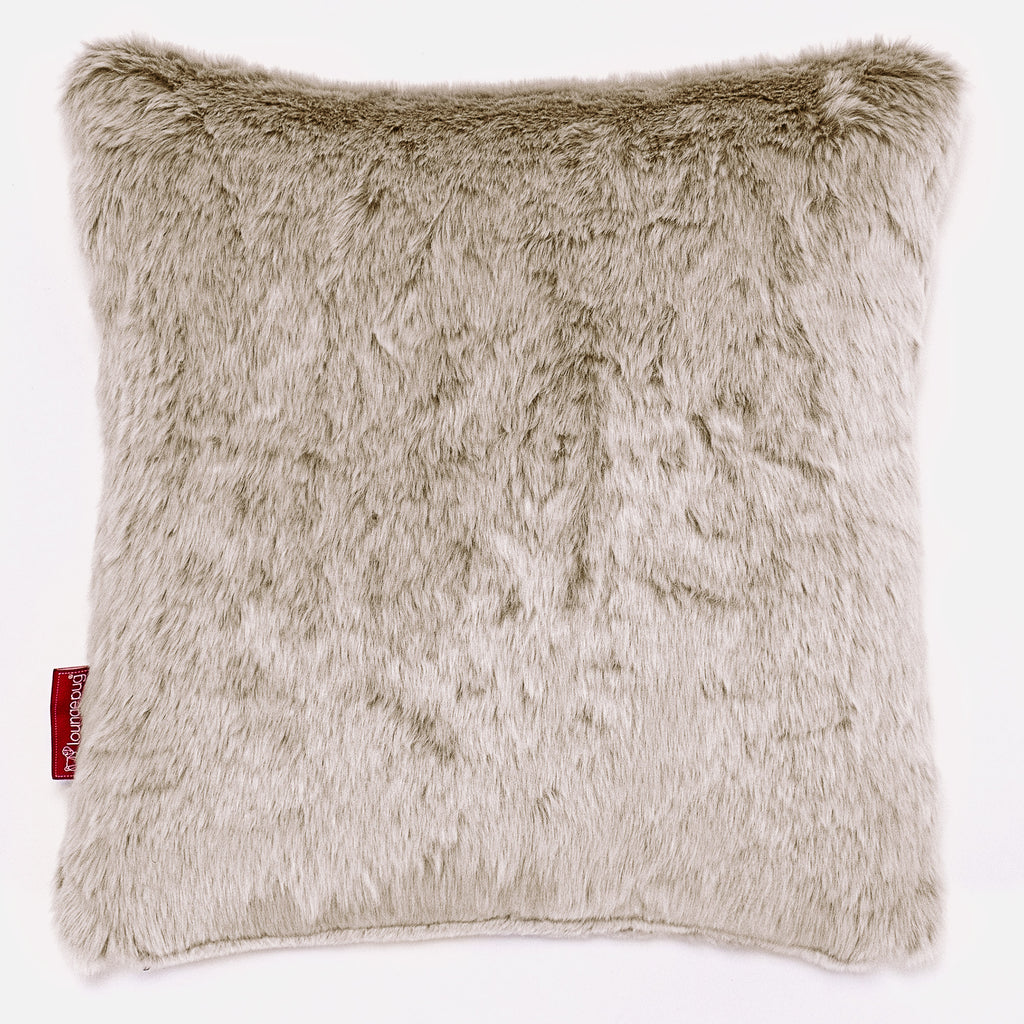 Decorative Cushion 47 x 47cm - Faux Rabbit Fur Golden Brown