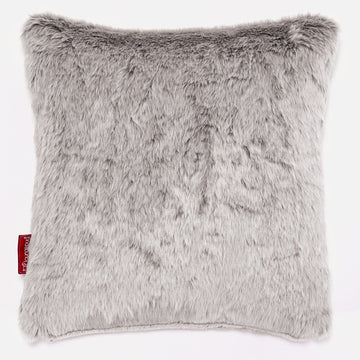 Decorative Cushion 47 x 47cm - Faux Rabbit Fur Light Grey