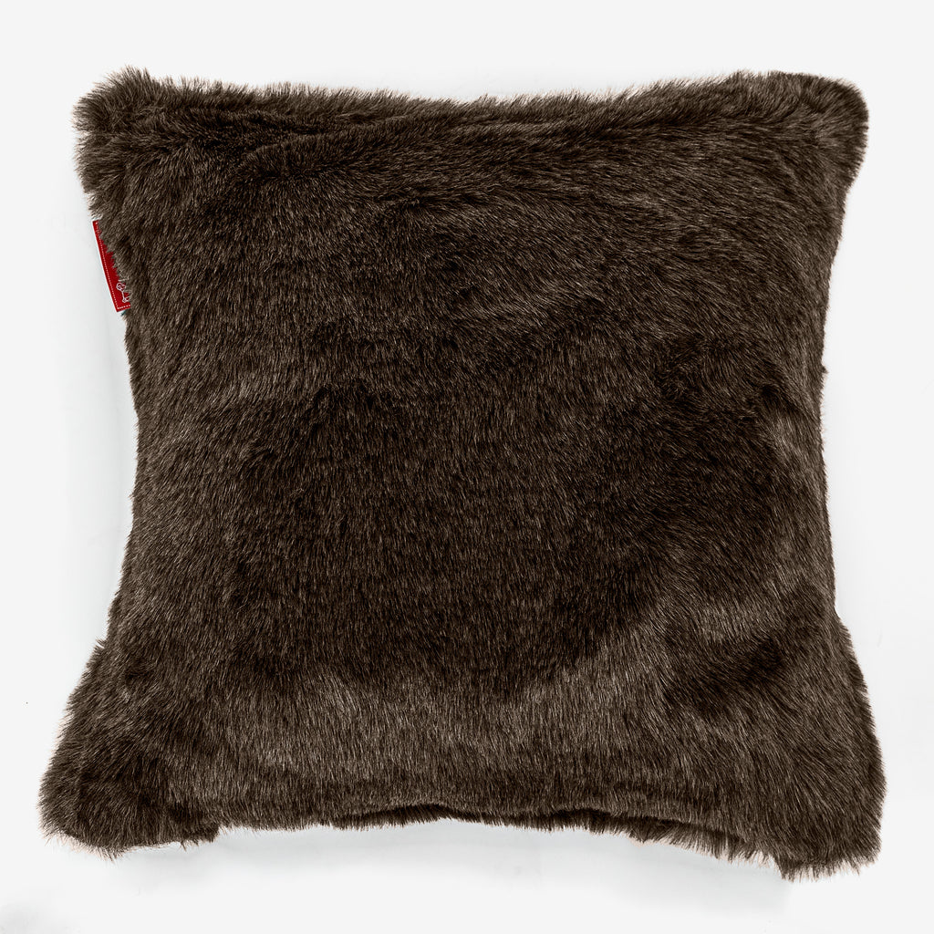 Decorative Cushion 47 x 47cm - Faux Fur Sheepskin Brown 01