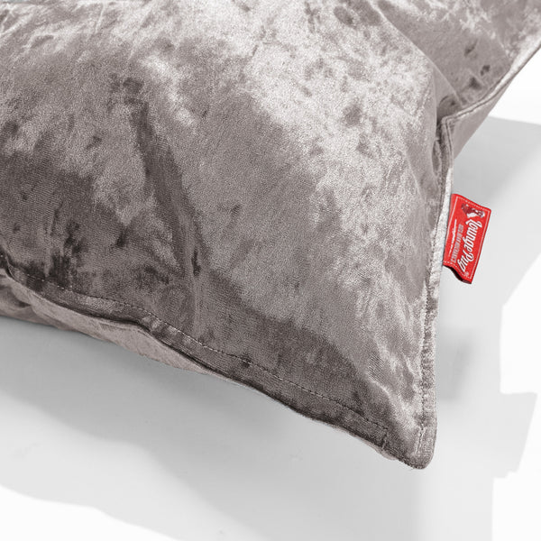 Scatter Cushion Cover 47 x 47cm - Vintage Velvet Silver Fabric Close-up Image