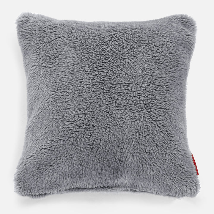 Grey furry pillow outlet