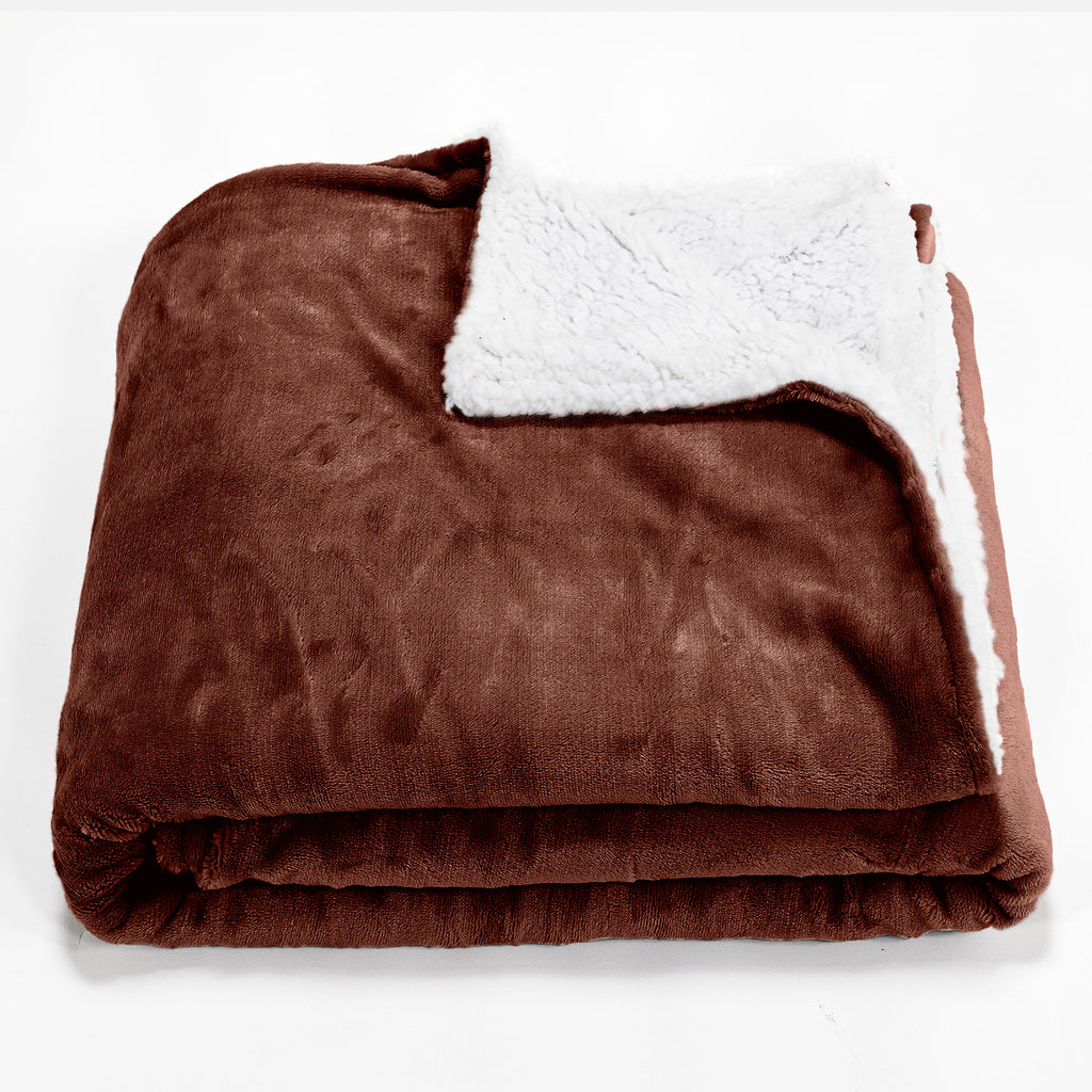 Sherpa Throw / Blanket - Fleece Brown 01
