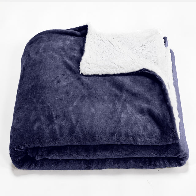 Sherpa Throw / Blanket - Fleece Dark Blue 01