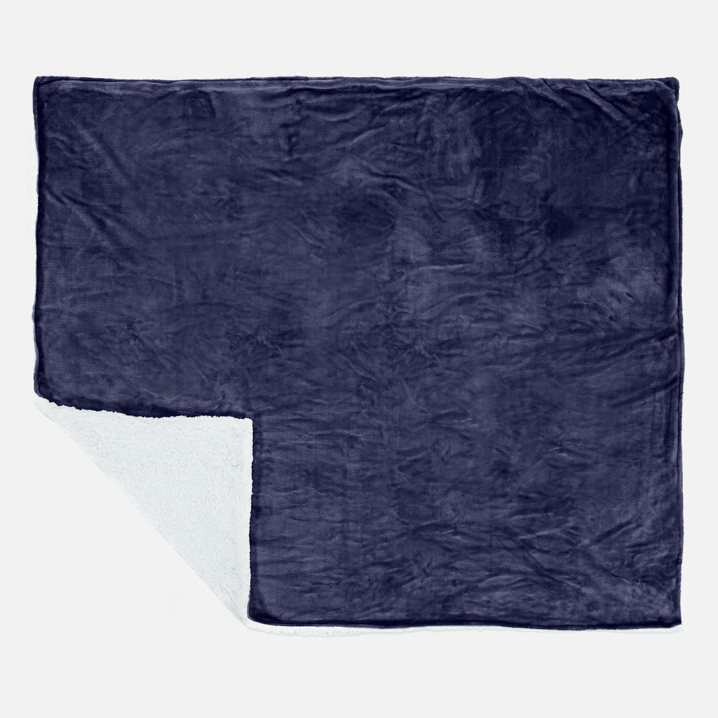 Sherpa Throw / Blanket - Fleece Dark Blue 03
