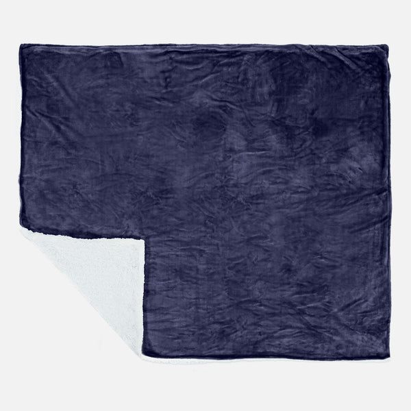 Sherpa Throw / Blanket - Fleece Dark Blue 01