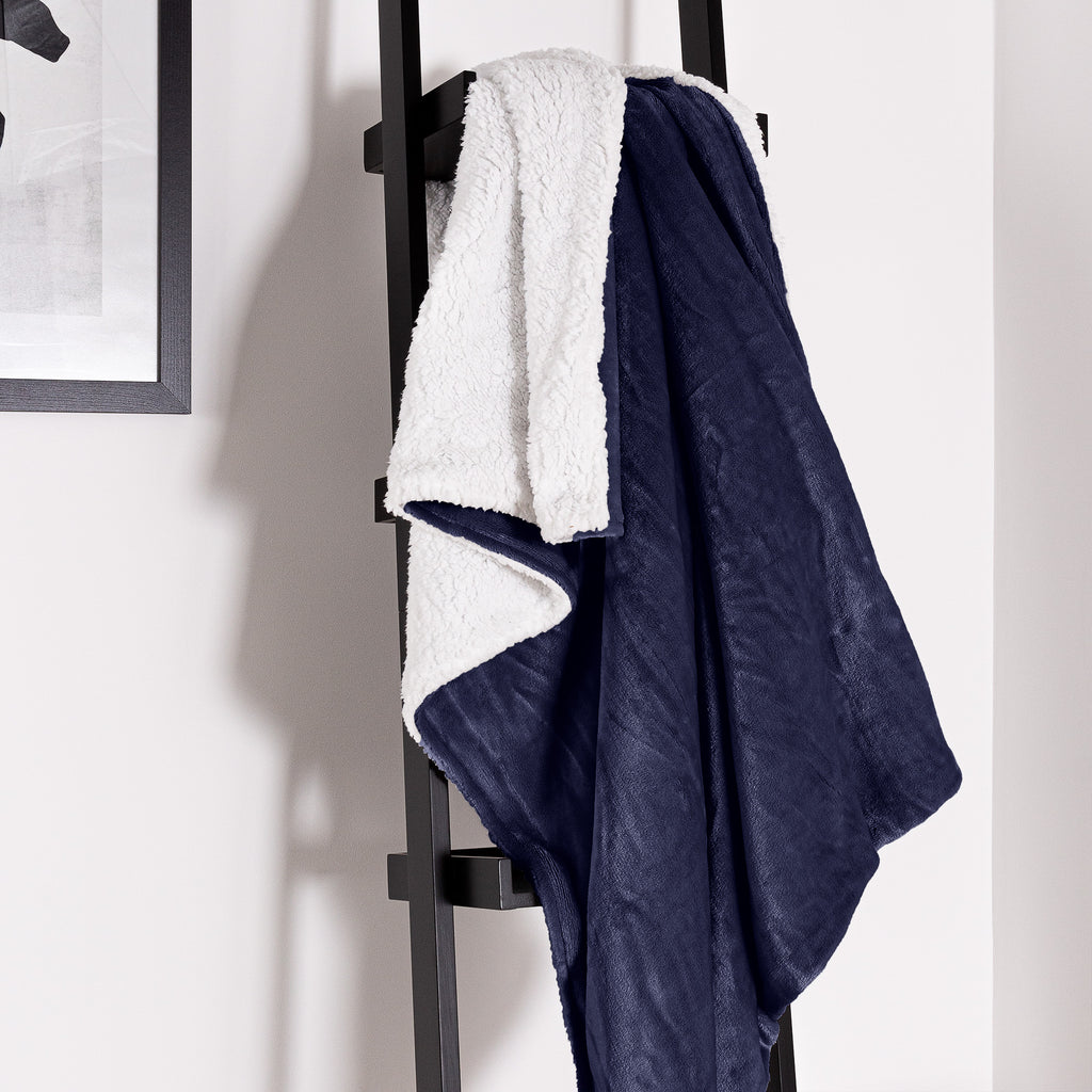 Sherpa Throw / Blanket - Fleece Dark Blue 05