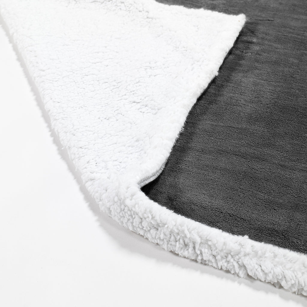 Sherpa Throw / Blanket - Fleece Grey 02