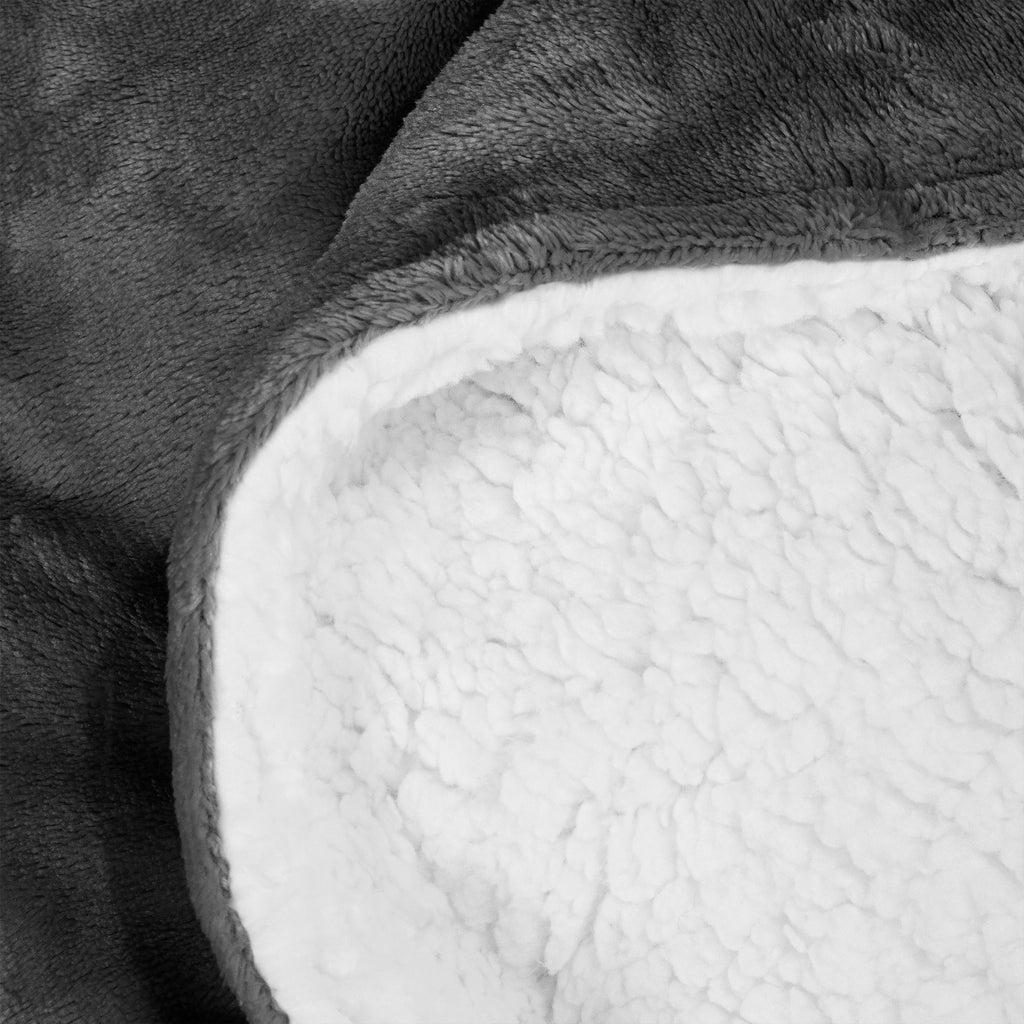 Sherpa Throw / Blanket - Fleece Grey 04