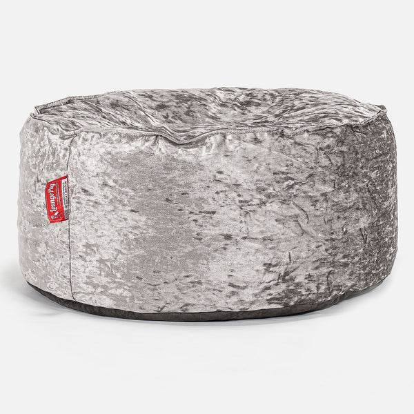 Large Round Pouffe - Vintage Silver 01