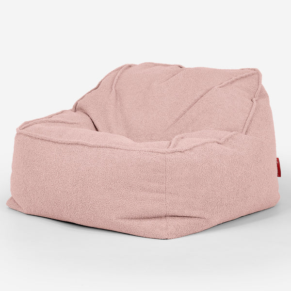 Sloucher Bean Bag Chair - Boucle Pink 01