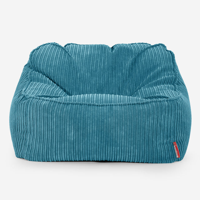 Sloucher Bean Bag Chair - Cord Aegean Blue 01
