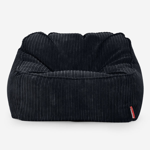 Sloucher Bean Bag Chair - Cord Black 01
