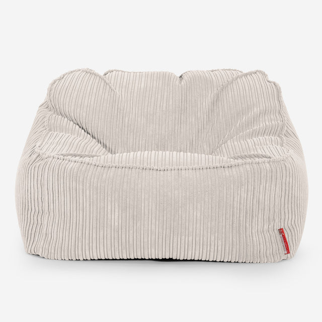 Sloucher Bean Bag Chair - Cord Ivory 01