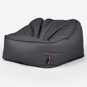 Sloucher Bean Bag Chair - Vegan Leather Black
