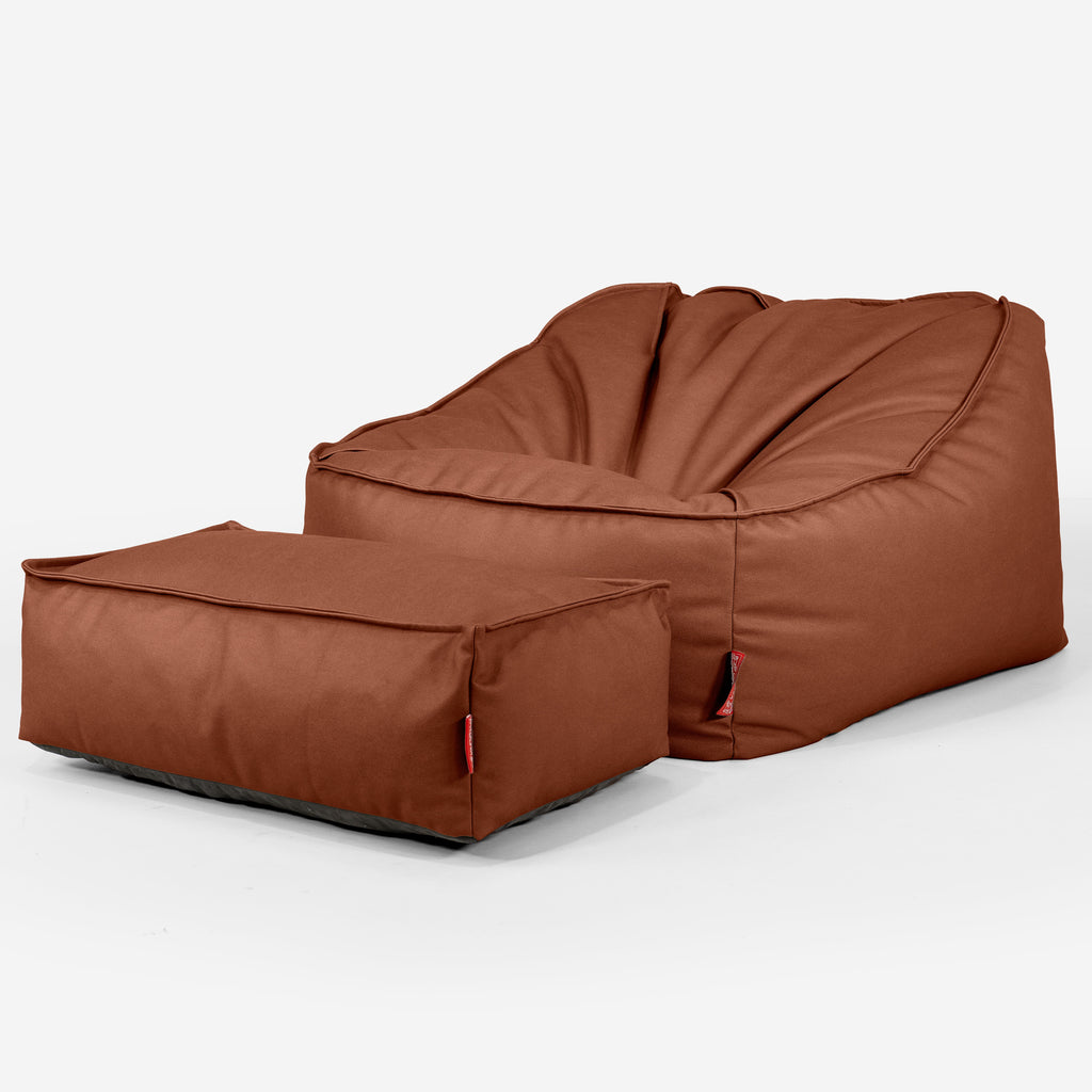 Sloucher Bean Bag Chair - Vegan Leather Chestnut 02