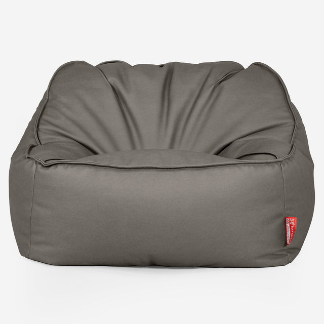 Sloucher Bean Bag Chair - Vegan Leather Grey 01