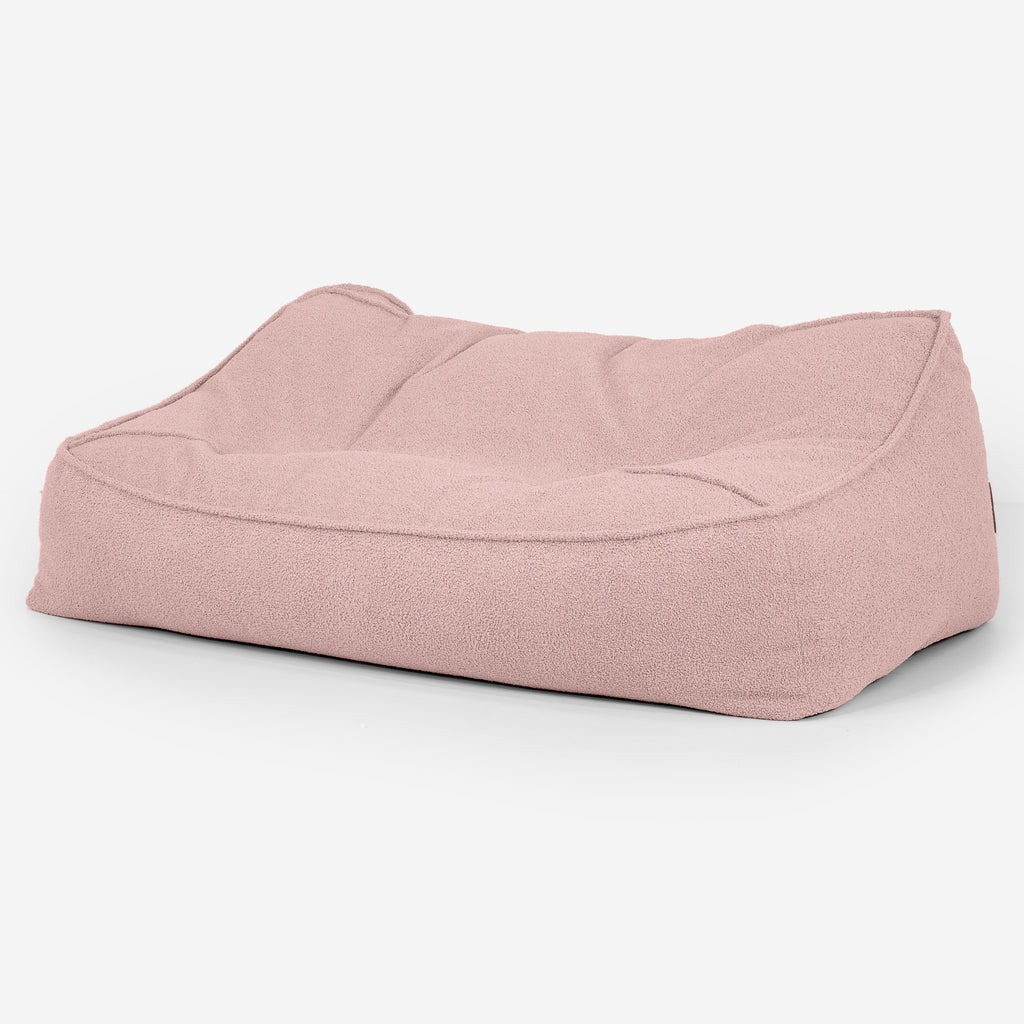 Sloucher Bean Bag Sofa - Boucle Pink 03